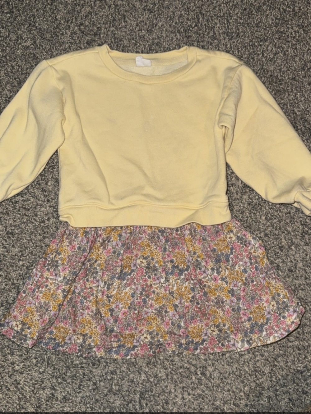 Yellow and Floral sweater Dress
